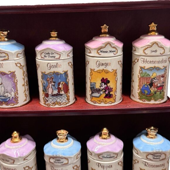 Walt Disney Spice Jar Set Lenox 1995 Salt Pepper Shakers EUC Vintage 26 Set - Picture 5 of 16